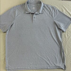 quick dry XXL polo Croft and Barrow Gray and White Striped Polo